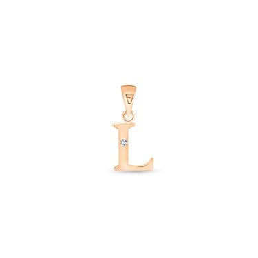 9K Gold Single Diamond 'L' Initial Pendant - DSNP-L - H&H Jewellery Pty Ltd