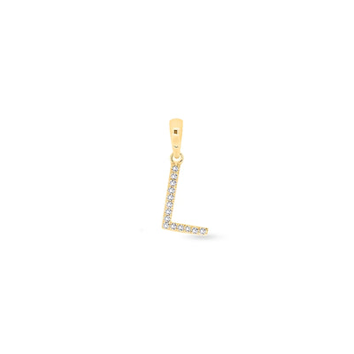 9K Gold Diamond 'L' Initial Pendant - DSSP-L - H&H Jewellery Pty Ltd