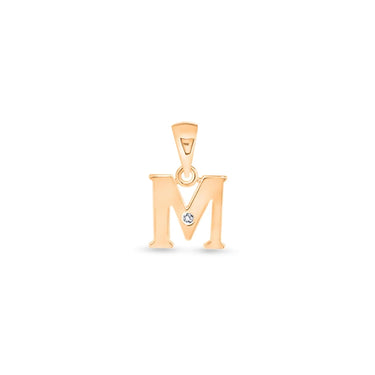 9K Gold Single Diamond 'M' Initial Pendant - DSNP-M - H&H Jewellery Pty Ltd