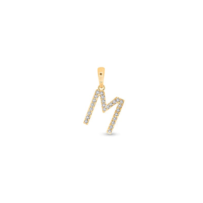 9K Gold Diamond 'M' Initial Pendant - DSSP-M - H&H Jewellery Pty Ltd