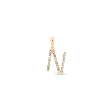 9K Gold Diamond 'N' Initial Pendant - DSSP-N - H&H Jewellery Pty Ltd