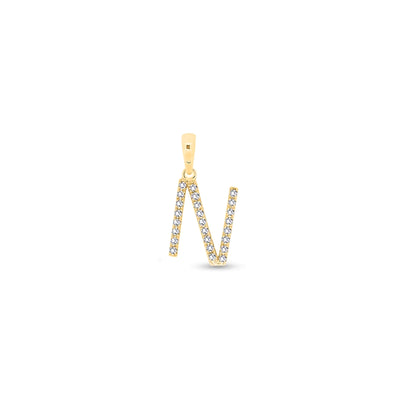 9K Gold Diamond 'N' Initial Pendant - DSSP-N - H&H Jewellery Pty Ltd