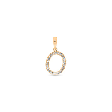 9K Gold Diamond 'O' Initial Pendant - DSSP-O - H&H Jewellery Pty Ltd