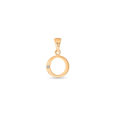 9K Gold Single Diamond 'O' Initial Pendant - DSNP-O - H&H Jewellery Pty Ltd