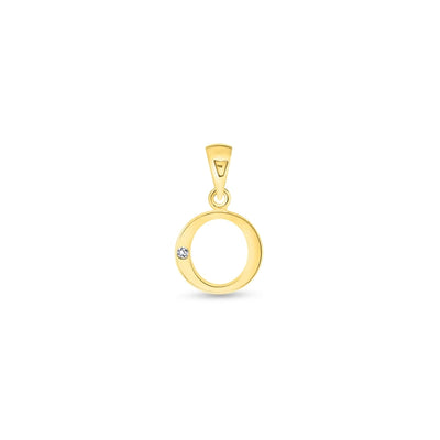 9K Gold Single Diamond 'O' Initial Pendant - DSNP-O - H&H Jewellery Pty Ltd