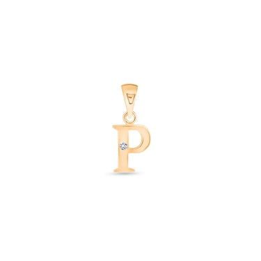 9K Gold Single Diamond 'P' Initial Pendant - DSNP-P - H&H Jewellery Pty Ltd