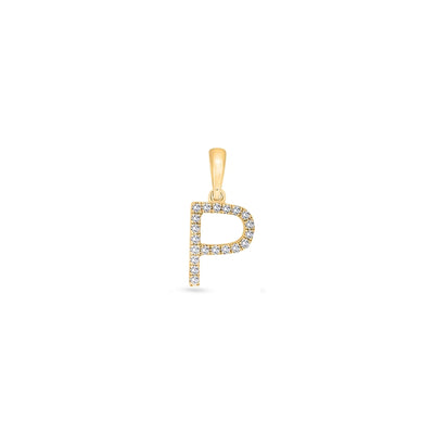 9K Gold Diamond 'P' Initial Pendant - DSSP-P - H&H Jewellery Pty Ltd