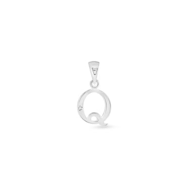 9K Gold Single Diamond 'Q' Initial Pendant - DSNP-Q - H&H Jewellery Pty Ltd