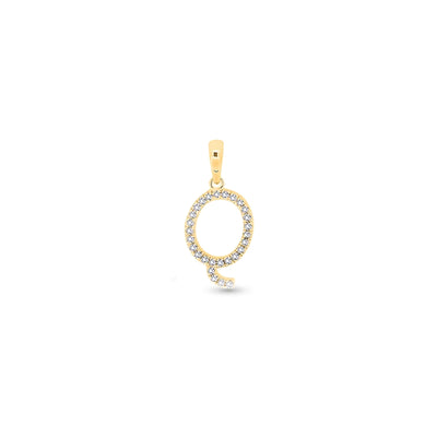 9K Gold Diamond 'Q' Initial Pendant - DSSP-Q - H&H Jewellery Pty Ltd
