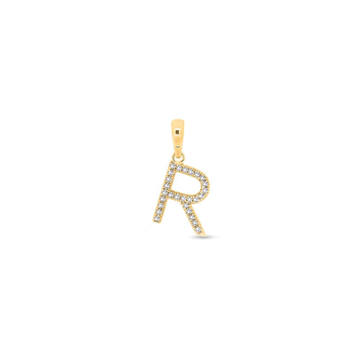 9K Gold Diamond 'R' Initial Pendant - DSSP-R - H&H Jewellery Pty Ltd