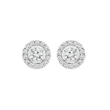 9K White Gold Tdw. 0.25ct Diamond Halo Stud Earrings |  Diamond Stud Earrings Melbourne | Diamond Stud Earrings Australia | H&H Jewellery