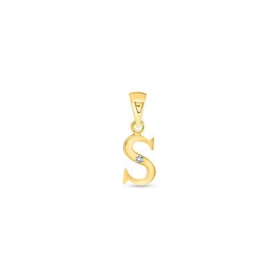 9K Gold Single Diamond 'S' Initial Pendant - DSNP-S - H&H Jewellery Pty Ltd