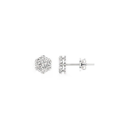 9K White Gold Tdw. 0.33ct Cluster Stud Diamond Earrings - 20717247 - H&H Jewellery Pty Ltd