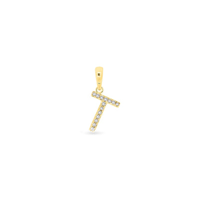 9K Gold Diamond 'T' Initial Pendant - DSSP-T - H&H Jewellery Pty Ltd