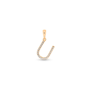 9K Gold Diamond 'U' Initial Pendant - DSSP-U - H&H Jewellery Pty Ltd