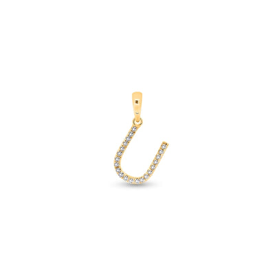 9K Gold Diamond 'U' Initial Pendant - DSSP-U - H&H Jewellery Pty Ltd