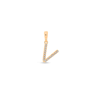 9K Gold Diamond 'V' Initial Pendant - DSSP-V - H&H Jewellery Pty Ltd