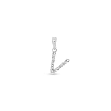 9K Gold Diamond 'V' Initial Pendant - DSSP-V - H&H Jewellery Pty Ltd