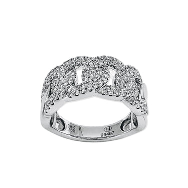 18K White Gold Tdw. 0.75ct Diamond Curb Link Dress Ring - 20719319 - H&H Jewellery Pty Ltd