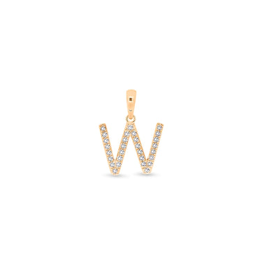 9K Gold Diamond 'W' Initial Pendant - DSSP-W - H&H Jewellery Pty Ltd