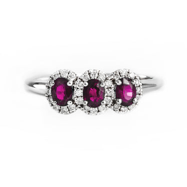 18K White Gold 0.53ct Ruby and Diamond Ring - 20690922 - H&H Jewellery Pty Ltd