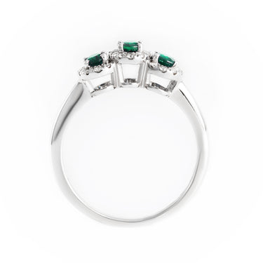 18K White Gold 0.45ct Emerald and Diamond Ring | Emerald Engagement Rings Melbourne | Emerald Engagement Rings Australia | H&H Jewellery