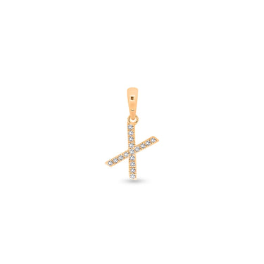 9K Gold Diamond 'X' Initial Pendant - DSSP-X - H&H Jewellery Pty Ltd