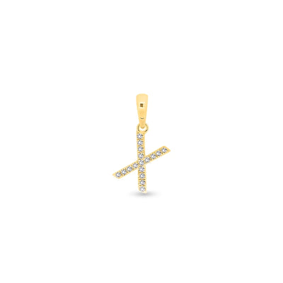 9K Gold Diamond 'X' Initial Pendant - DSSP-X - H&H Jewellery Pty Ltd