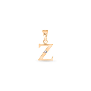 9K Gold Single Diamond 'Z' Initial Pendant - DSNP-Z - H&H Jewellery Pty Ltd