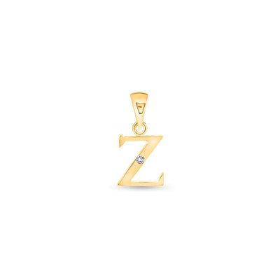9K Gold Single Diamond 'Z' Initial Pendant - DSNP-Z - H&H Jewellery Pty Ltd